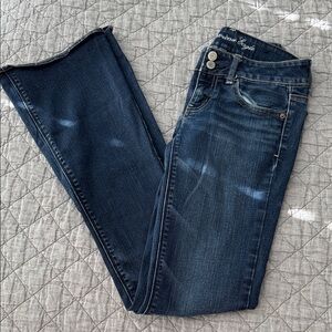 American Eagle Outfitters Dark Blue Skinny Jeans - Size 2 X LONG